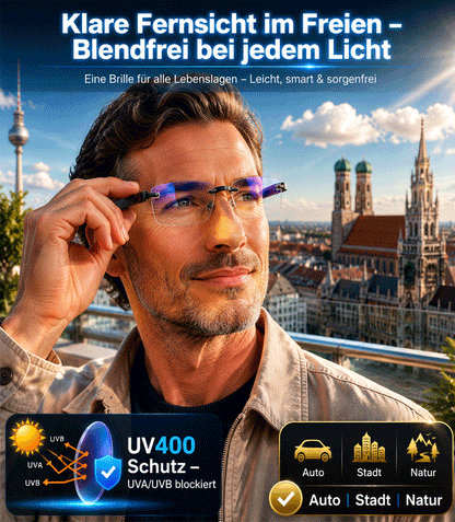 ✨ Intelligente Autofokus-Brille | Jena-Optik-Technologie | TÜV-geprüfte deutsche Qualität ✅ 👍 Eine Brille für alles: Kurzsichtigkeit, Weitsichtigkeit, Alterssichtigkeit und Blaulichtschutz.