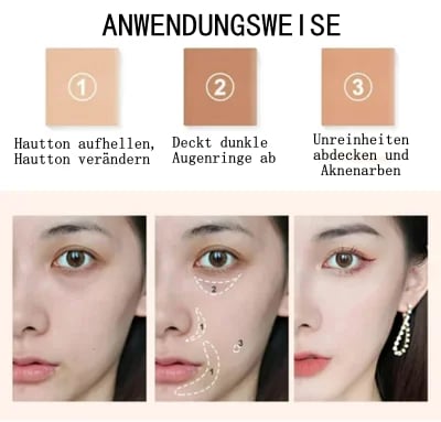 🔥Neujahrsangebot - Kaufen 1 bekommen 1 gratis & 1 Pinsel🎉3-in-1 Concealer Palette
