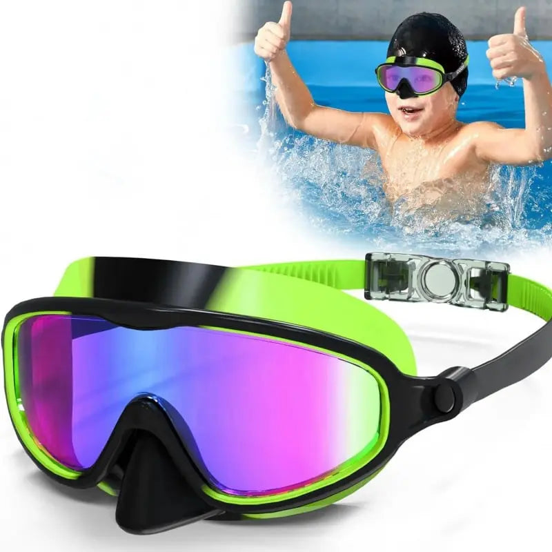 🔥Kostenloser Versand & 50 % Rabatt🔥HD-Schwimmbrille für Kinder 3-18 Jahre  mit großem Rahmen, wasserdicht und beschlagfrei