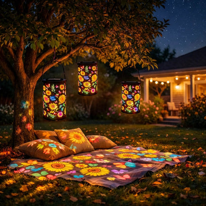 💐 Frühlingstag-Verkauf ⚡50K+ verkauft!🌻Bunte Sonnenblumen-Leuchte, solarbetriebene Gartenlaterne🌞