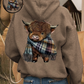 🎄🎅Weihnachtsverkauf 50% Rabatt!!🎁Niedlicher Hochlandrind Fleece-gefütterter Kapuzenpullover🦬