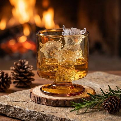 🐮 Mini-Highland-Cow-Eiswürfelform – niedliche 3D-Eiswürfel für Getränke, Partys & Geschenke