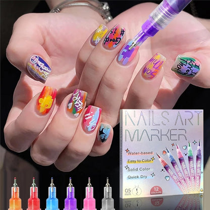 🎁LETZTE WOCHE SPEZIALPREIS: €12,99!!⏳12 Farben Nagelkunst-Stifte Set🎨💅