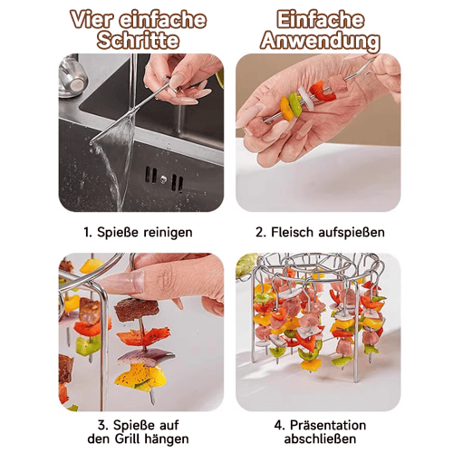 🥩Luftfritteusen-Barbecue-Grill Vertikaler Kebab-Grill + Gratis hitzebeständige Handschuhe🍤