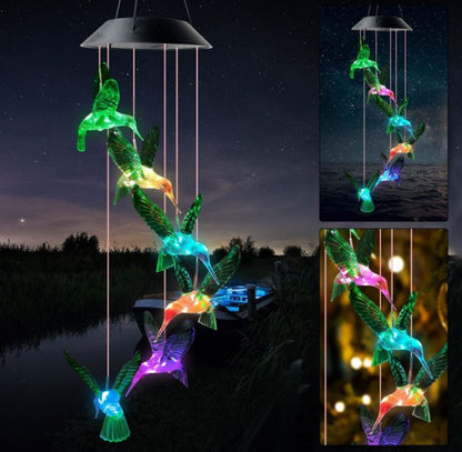 🦋 Verschönern Sie Ihren Garten – ✨Kreative Solar-Windspiele mit Vogeldesign