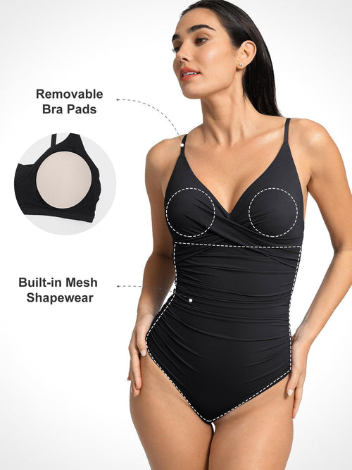 💖2025 New Type 49% OFF👙Ruched Cross-Front Sculpting One-Piece Swimsuit