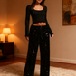 💖Neujahrsverkauf 60% Rabatt🥰Damen-Glitzer-Pailletten-Hose mit weitem Bein und elastischem Bund