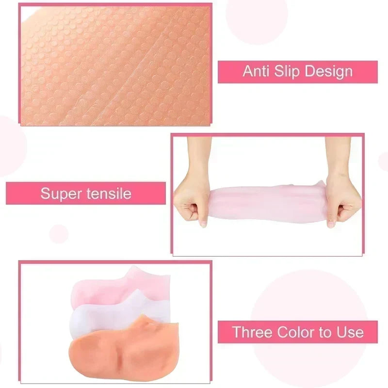 💞KAUFE 2, BEKOMME 1 GRATIS + 50 % RABATT! 🥳 Feuchtigkeitsspendende Fußmaske, Peeling-Silikonsocken, Strand-Schutzsocken