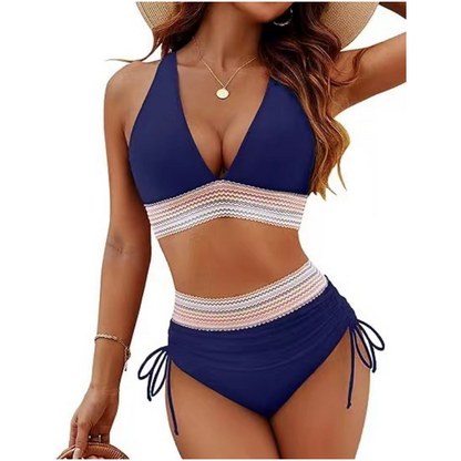 🔥Letzter Tag Spezial Preis €16.99!👙Hoch taillierte Bikini-Sets mit Bauchkontrolle und Farbblockdesign