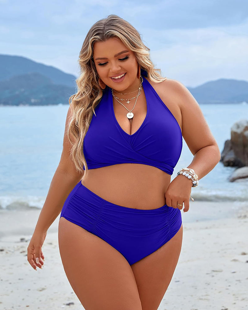🔥Last Day Special Price £13.99!!💥👙Tummy Control Bathing Suits Modest High Waisted Bikini Sets