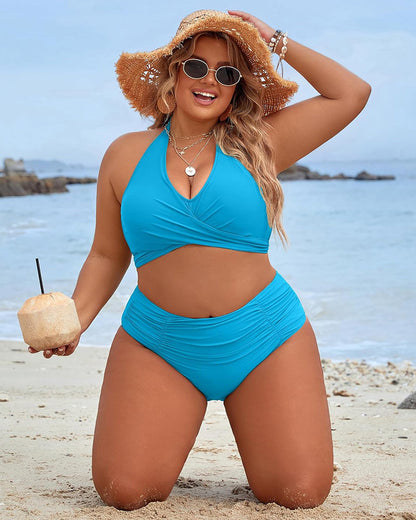 🔥Last Day Special Price £13.99!!💥👙Tummy Control Bathing Suits Modest High Waisted Bikini Sets
