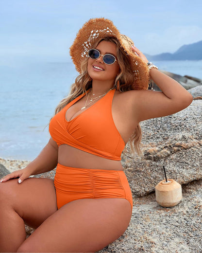 🔥Last Day Special Price £13.99!!💥👙Tummy Control Bathing Suits Modest High Waisted Bikini Sets