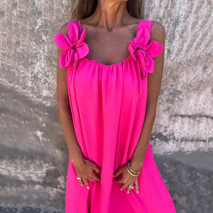 ⏰️Letzter Tag für kostenlosen Versand⌛️Damen elegantes Maxikleid mit Trägern und Blumendruck