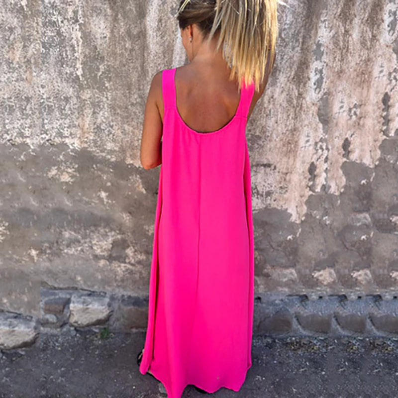 ⏰️Letzter Tag für kostenlosen Versand⌛️Damen elegantes Maxikleid mit Trägern und Blumendruck