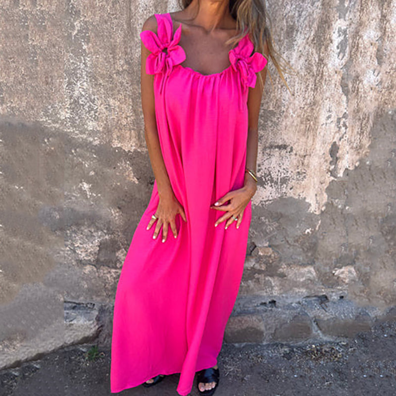 ⏰️Letzter Tag für kostenlosen Versand⌛️Damen elegantes Maxikleid mit Trägern und Blumendruck