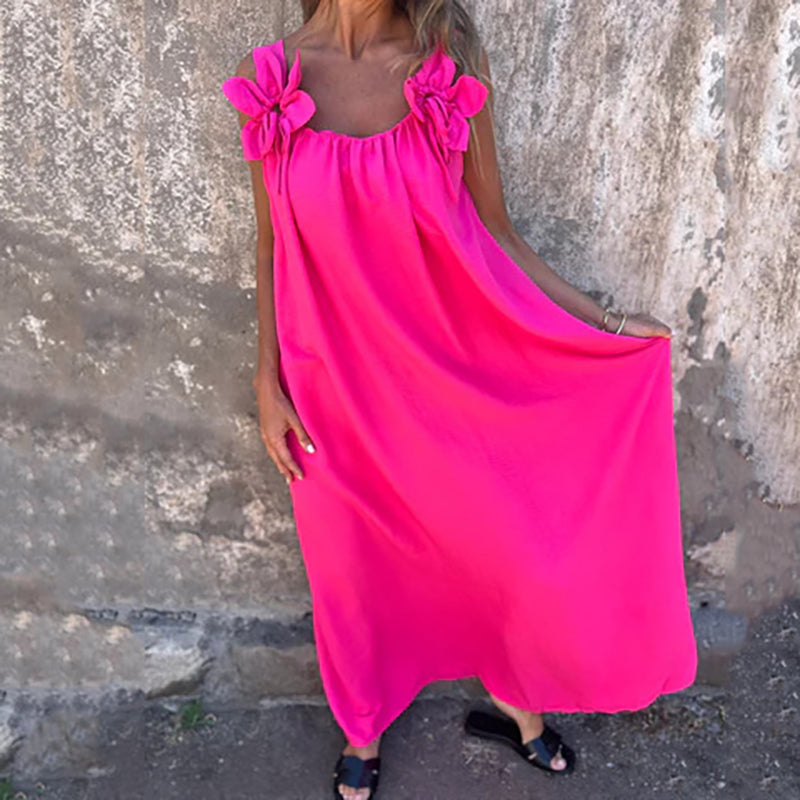 ⏰️Letzter Tag für kostenlosen Versand⌛️Damen elegantes Maxikleid mit Trägern und Blumendruck