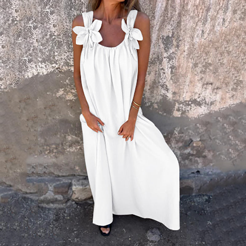 ⏰️Letzter Tag für kostenlosen Versand⌛️Damen elegantes Maxikleid mit Trägern und Blumendruck
