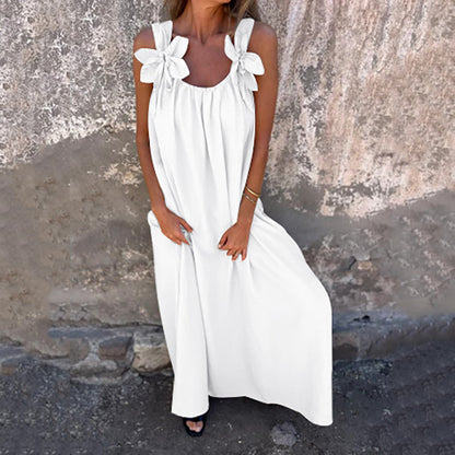 ⏰️Letzter Tag für kostenlosen Versand⌛️Damen elegantes Maxikleid mit Trägern und Blumendruck