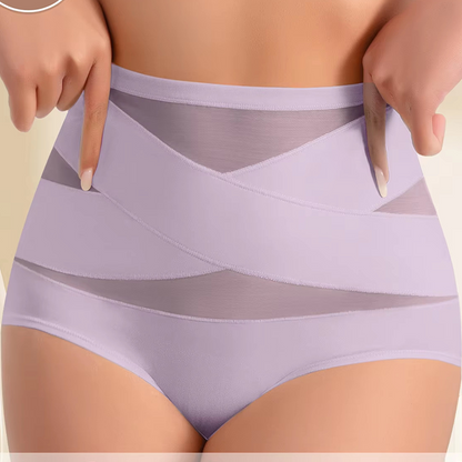 ✨Letzter Tag – Kaufe 1 bekomme 3✨Übergrößen hochgeschnittene Bauchkontroll-Slips mit Kreuz-Design