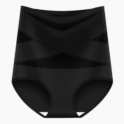 ✨Letzter Tag – Kaufe 1 bekomme 3✨Übergrößen hochgeschnittene Bauchkontroll-Slips mit Kreuz-Design
