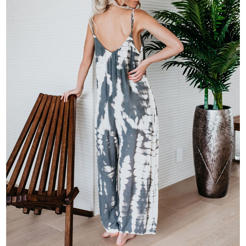 🌸LETZTER TAG ZUM SONDERPREIS!!🌸Damenmode Spaghettiträger-Jumpsuit mit Print