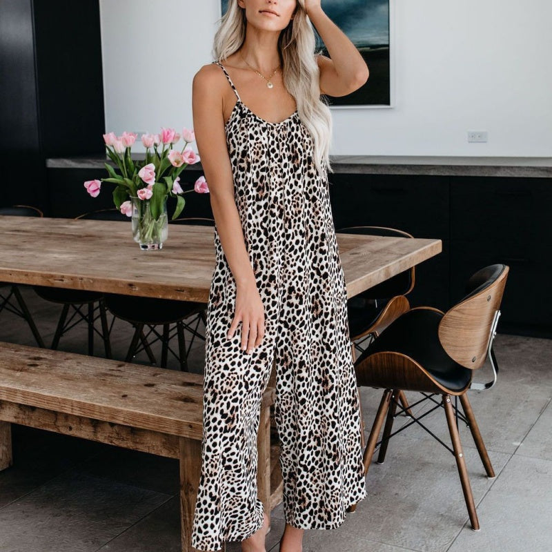 🌸LETZTER TAG ZUM SONDERPREIS!!🌸Damenmode Spaghettiträger-Jumpsuit mit Print