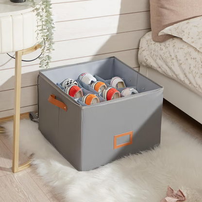⏰🔥Zeitlich begrenzt 49% Rabatt! 👟 Stoff-Schuhorganizer-Aufbewahrungsbox – faltbar, großes Fassungsvermögen, staubdicht & atmungsaktiv für Kleiderschrank & Schlafzimmer🧺✨