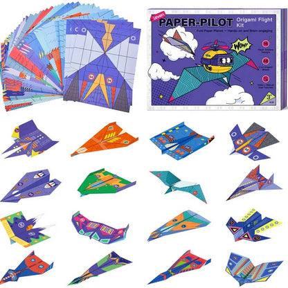 ✈️✨Kreatives DIY-Papierfliegerset - Baue & Starte 10 Modelle, Pädagogisches STEM-Spielzeug für Kinder 6-12 Jahre🧠🎯