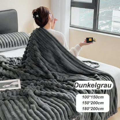 🎁Letzter Tag Sonderpreis: €14,99!!🎅Superweiche Fell-Rippfleece-Decke⛄🔥