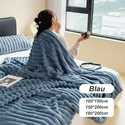 🎁Letzter Tag Sonderpreis: €14,99!!🎅Superweiche Fell-Rippfleece-Decke⛄🔥