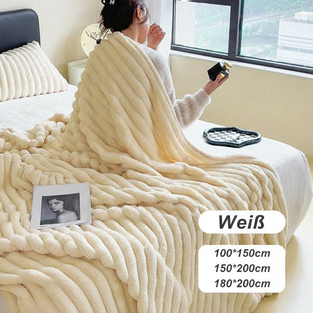🎁Letzter Tag Sonderpreis: €14,99!!🎅Superweiche Fell-Rippfleece-Decke⛄🔥
