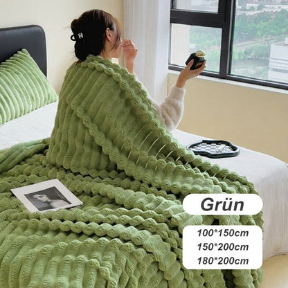 🎁Letzter Tag Sonderpreis: €14,99!!🎅Superweiche Fell-Rippfleece-Decke⛄🔥
