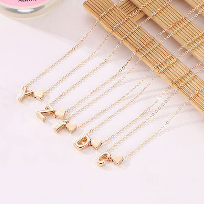 🎄Weihnachtsverkauf 50% Rabatt!!🔥Kleine Initialen-Halsketten mit goldenem Herz Buchstabe A-Z💖HEUTE VERSANDKOSTENFREI🚀