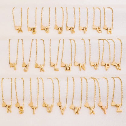 🎄Weihnachtsverkauf 50% Rabatt!!🔥Kleine Initialen-Halsketten mit goldenem Herz Buchstabe A-Z💖HEUTE VERSANDKOSTENFREI🚀