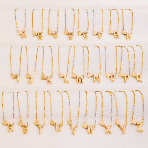 🎄Weihnachtsverkauf 50% Rabatt!!🔥Kleine Initialen-Halsketten mit goldenem Herz Buchstabe A-Z💖HEUTE VERSANDKOSTENFREI🚀