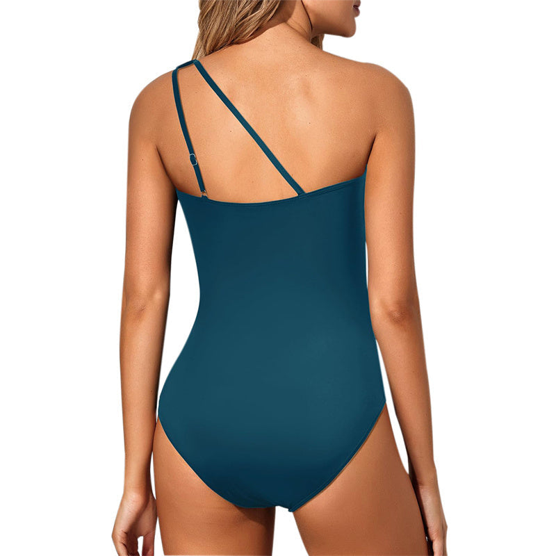 💥LAST DAY SALE 50% OFF🏖️👙Women's One-Shoulder One-Piece Swimsuit with Tummy Control
