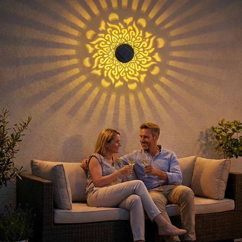 ⏰️Letzter Tag für kostenlosen Versand⌛️Solar-Mandala-Wandleuchte für den Außenbereich, Garten, Zaun, Terrasse – stimmungsvolle Dekoration ✨