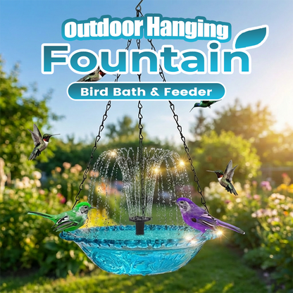 🐦 50% RABATT! ⛲ Hängender Springbrunnen für Den Außenbereich mit Vogelbad & Futterstelle – Dekorativ, Beruhigendes Wasserspiel & Perfekt Für Den Garten 🏡