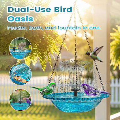 🐦 50% RABATT! ⛲ Hängender Springbrunnen für Den Außenbereich mit Vogelbad & Futterstelle – Dekorativ, Beruhigendes Wasserspiel & Perfekt Für Den Garten 🏡