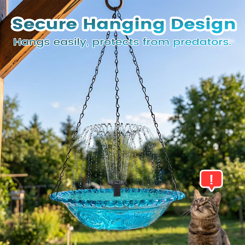 🐦 50% RABATT! ⛲ Hängender Springbrunnen für Den Außenbereich mit Vogelbad & Futterstelle – Dekorativ, Beruhigendes Wasserspiel & Perfekt Für Den Garten 🏡