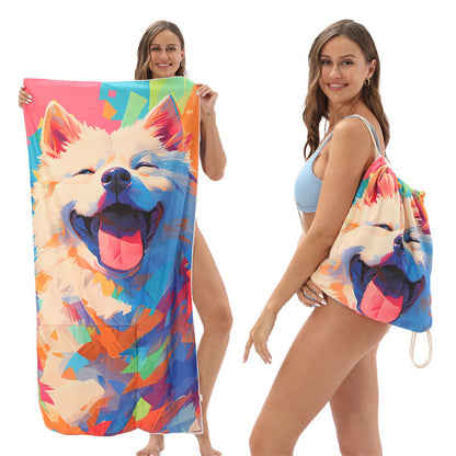 🔥Letzter Tag: 60% Rabatt!⏰🏖️2-in-1 bedruckter Strandtuch-Rucksack🏝️
