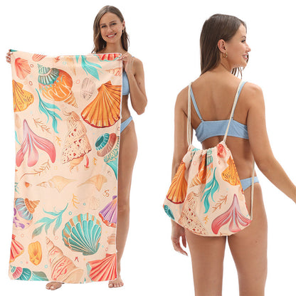 🔥Letzter Tag: 60% Rabatt!⏰🏖️2-in-1 bedruckter Strandtuch-Rucksack🏝️