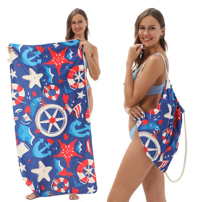 🔥Letzter Tag: 60% Rabatt!⏰🏖️2-in-1 bedruckter Strandtuch-Rucksack🏝️