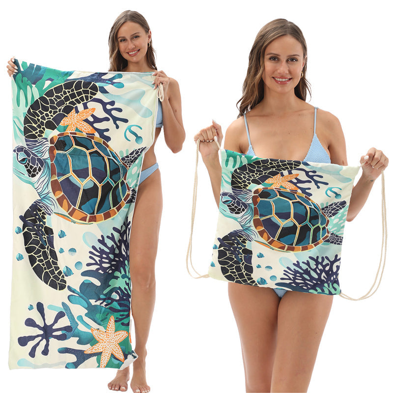 🔥Letzter Tag: 60% Rabatt!⏰🏖️2-in-1 bedruckter Strandtuch-Rucksack🏝️