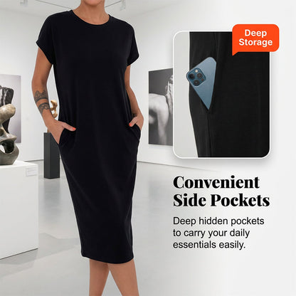 🎁 Nur noch heute: 49% Rabatt! 🔥Lässiges Kurzarm-T-Shirt-Kleid für Damen