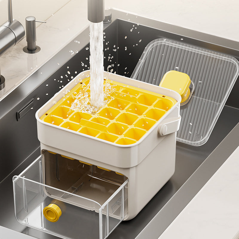 ⏰️Letzter Tag für kostenlosen Versand⌛️🧊 Eiswürfelform mit Aufbewahrungsbehälter & Ein-Knopf-Bedienung – müheloses Entnehmen, perfekt für Zuhause, Partys & Balkon