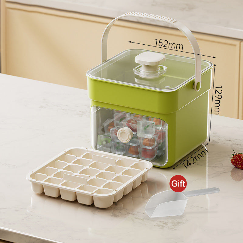⏰️Letzter Tag für kostenlosen Versand⌛️🧊 Eiswürfelform mit Aufbewahrungsbehälter & Ein-Knopf-Bedienung – müheloses Entnehmen, perfekt für Zuhause, Partys & Balkon