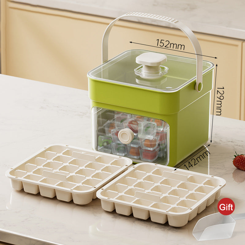 ⏰️Letzter Tag für kostenlosen Versand⌛️🧊 Eiswürfelform mit Aufbewahrungsbehälter & Ein-Knopf-Bedienung – müheloses Entnehmen, perfekt für Zuhause, Partys & Balkon