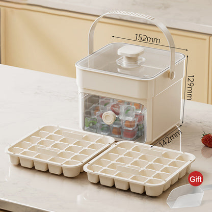 ⏰️Letzter Tag für kostenlosen Versand⌛️🧊 Eiswürfelform mit Aufbewahrungsbehälter & Ein-Knopf-Bedienung – müheloses Entnehmen, perfekt für Zuhause, Partys & Balkon