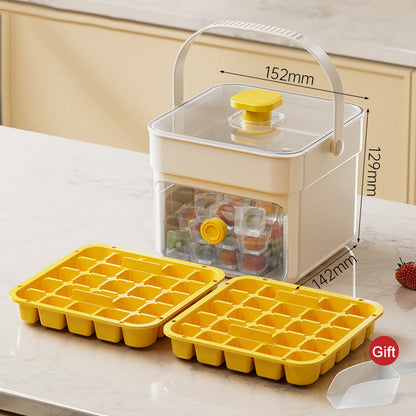 ⏰️Letzter Tag für kostenlosen Versand⌛️🧊 Eiswürfelform mit Aufbewahrungsbehälter & Ein-Knopf-Bedienung – müheloses Entnehmen, perfekt für Zuhause, Partys & Balkon